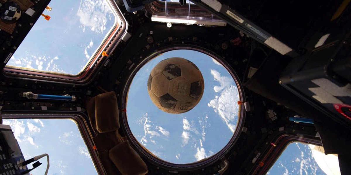 Soccer ball in space